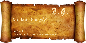 Netter Gergő névjegykártya